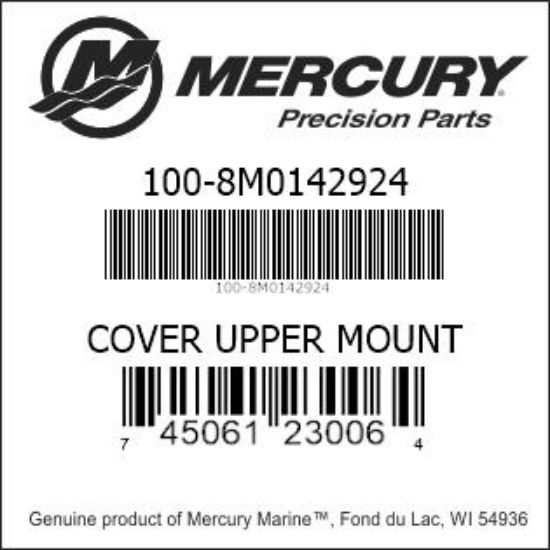 Bar codes for Mercury Marine part number 100-8M0142924