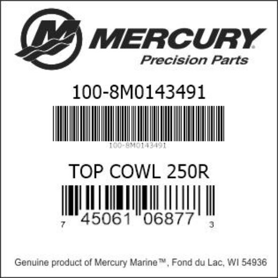 Bar codes for Mercury Marine part number 100-8M0143491