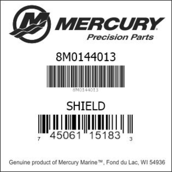 Bar codes for Mercury Marine part number 8M0144013