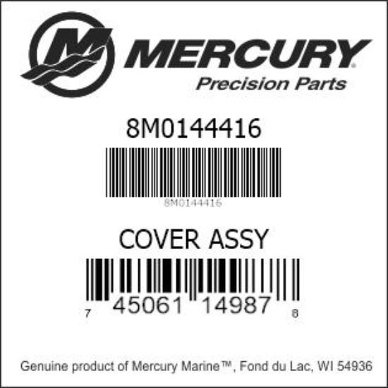 Bar codes for Mercury Marine part number 8M0144416
