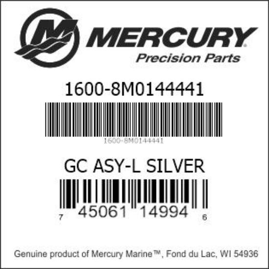 Bar codes for Mercury Marine part number 1600-8M0144441