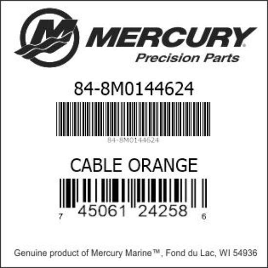 Bar codes for Mercury Marine part number 84-8M0144624
