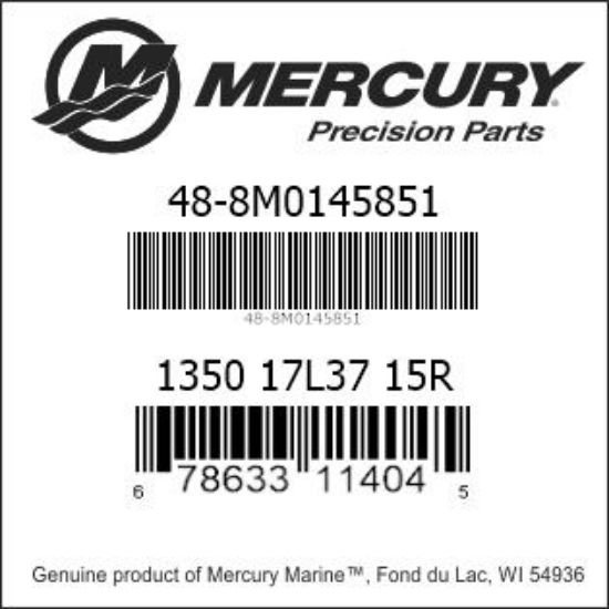 Bar codes for Mercury Marine part number 48-8M0145851