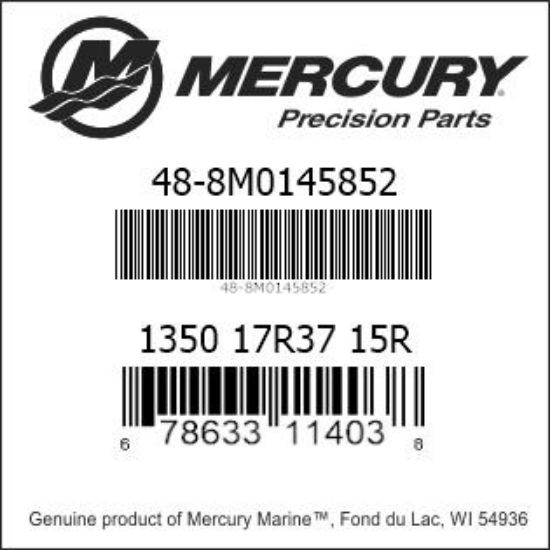 Bar codes for Mercury Marine part number 48-8M0145852