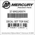 Bar codes for Mercury Marine part number 37-8M0145974