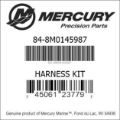 Bar codes for Mercury Marine part number 84-8M0145987