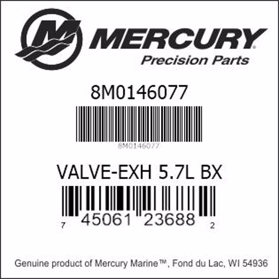 Bar codes for Mercury Marine part number 8M0146077