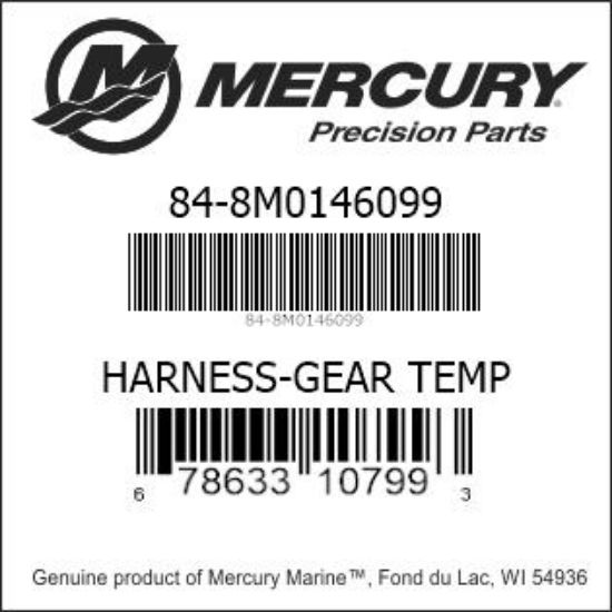 Bar codes for Mercury Marine part number 84-8M0146099