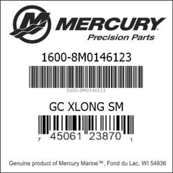 Bar codes for Mercury Marine part number 1600-8M0146123