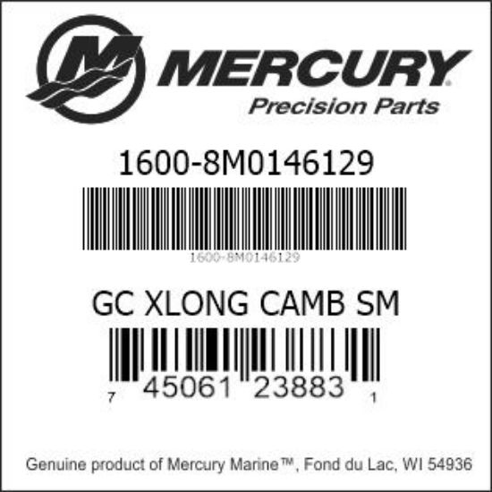 Bar codes for Mercury Marine part number 1600-8M0146129