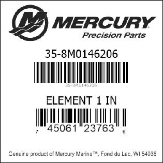 Bar codes for Mercury Marine part number 35-8M0146206