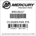 Bar codes for Mercury Marine part number 8M0146217