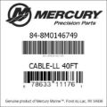 Bar codes for Mercury Marine part number 84-8M0146749