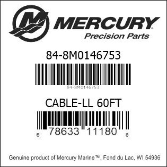 Bar codes for Mercury Marine part number 84-8M0146753