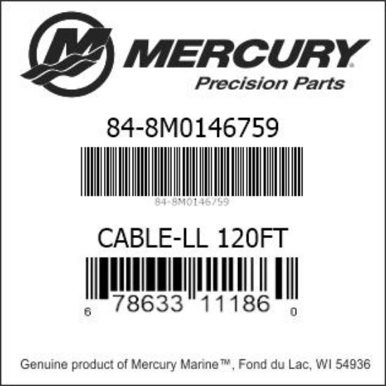 Bar codes for Mercury Marine part number 84-8M0146759