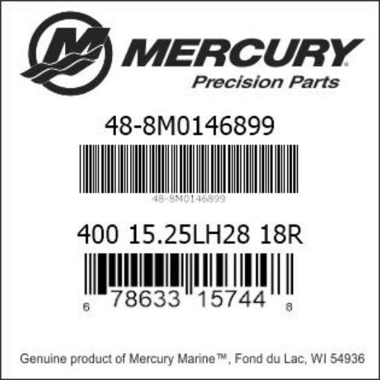 Bar codes for Mercury Marine part number 48-8M0146899