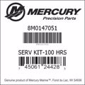 Bar codes for Mercury Marine part number 8M0147051