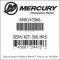 Bar codes for Mercury Marine part number 8M0147066
