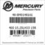 Mercury Marine part number 48-8M0148161 400 15.25LH33 15R Bar codes for Mercury Marine part number 48-8M0148161