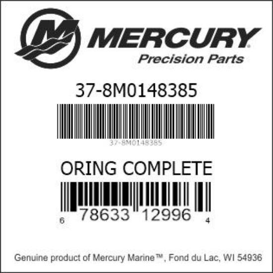 Bar codes for Mercury Marine part number 37-8M0148385