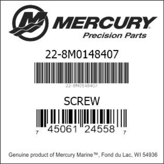 Bar codes for Mercury Marine part number 22-8M0148407