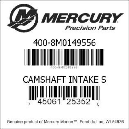 Bar codes for Mercury Marine part number 400-8M0149556