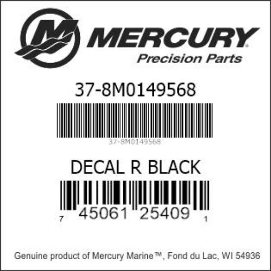 Bar codes for Mercury Marine part number 37-8M0149568