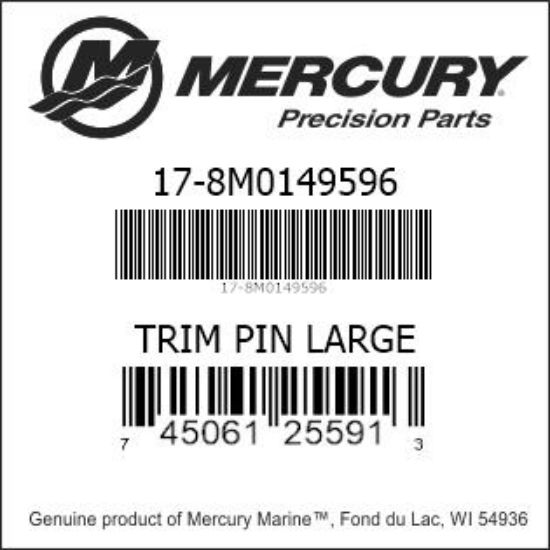 Bar codes for Mercury Marine part number 17-8M0149596