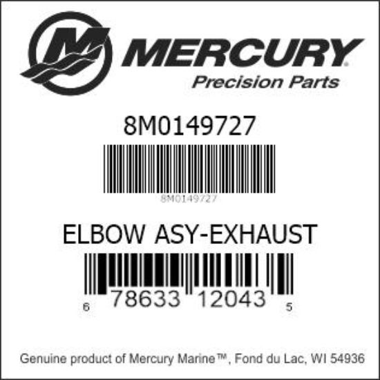 Bar codes for Mercury Marine part number 8M0149727