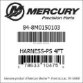 Bar codes for Mercury Marine part number 84-8M0150103