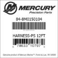 Bar codes for Mercury Marine part number 84-8M0150104