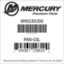 Mercury Marine part number 8M0150300 PAN-OIL Bar codes for Mercury Marine part number 8M0150300