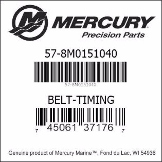 Bar codes for Mercury Marine part number 57-8M0151040