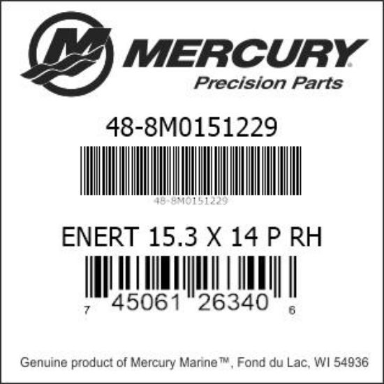 Bar codes for Mercury Marine part number 48-8M0151229
