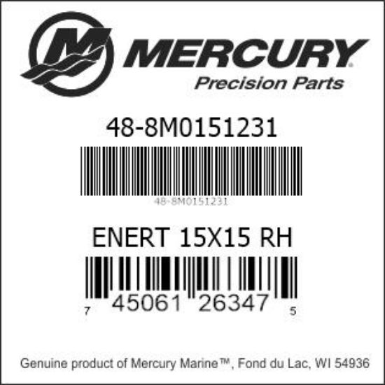 Bar codes for Mercury Marine part number 48-8M0151231