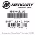 Bar codes for Mercury Marine part number 48-8M0151243
