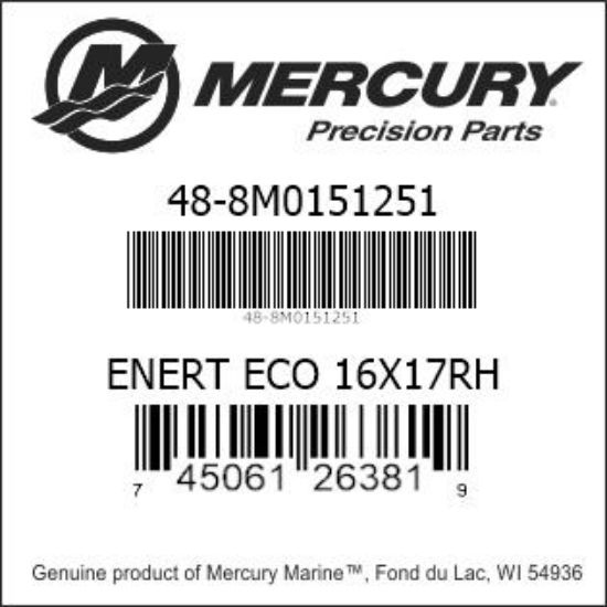Bar codes for Mercury Marine part number 48-8M0151251