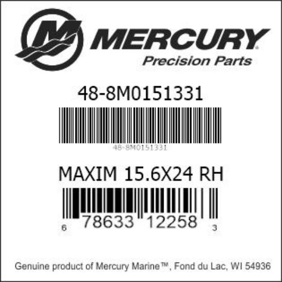 Bar codes for Mercury Marine part number 48-8M0151331