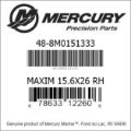 Bar codes for Mercury Marine part number 48-8M0151333