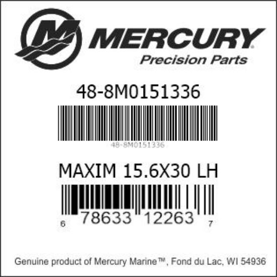 Bar codes for Mercury Marine part number 48-8M0151336