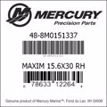 Bar codes for Mercury Marine part number 48-8M0151337