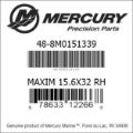 Bar codes for Mercury Marine part number 48-8M0151339
