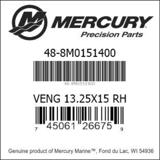 Bar codes for Mercury Marine part number 48-8M0151400