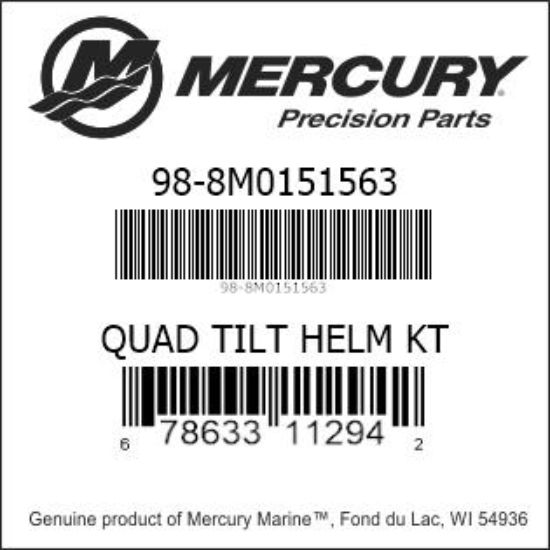 Bar codes for Mercury Marine part number 98-8M0151563