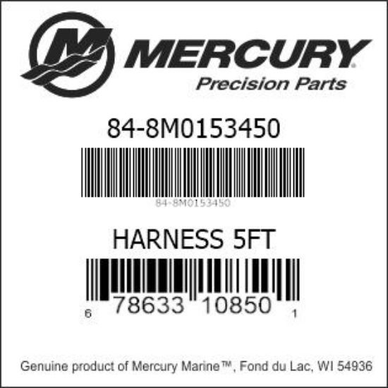 Bar codes for Mercury Marine part number 84-8M0153450