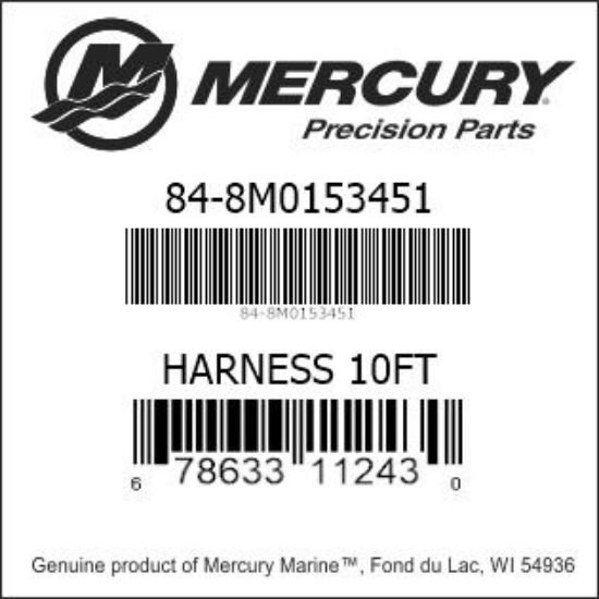 Bar codes for Mercury Marine part number 84-8M0153451