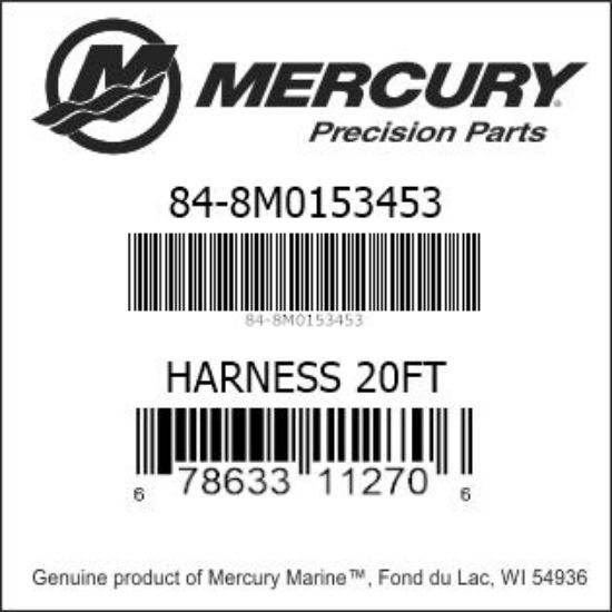 Bar codes for Mercury Marine part number 84-8M0153453
