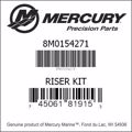 Bar codes for Mercury Marine part number 8M0154271