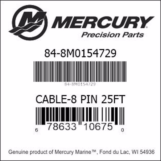 Bar codes for Mercury Marine part number 84-8M0154729