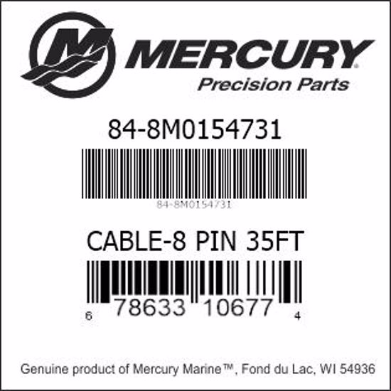 Bar codes for Mercury Marine part number 84-8M0154731